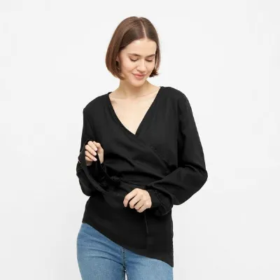 WiDDA berlin WiDDA berlin Wickelbluse KONO in Schwarz aus TENCEL
