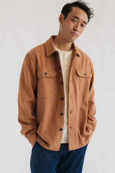 TWOTHIRDS TWOTHIRDS Herren vegan Overshirt Lindhard Camel Toast