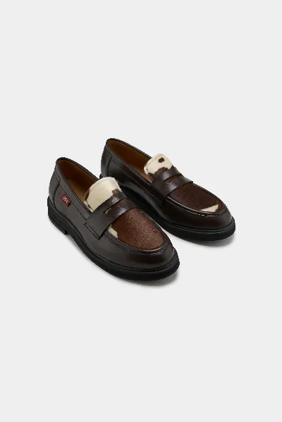 Zèta ZÃ¨ta Herren vegan Loafers Unisex Douro Cow Print Braun/