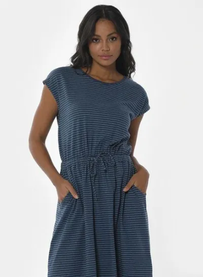 ORGANICATION ORGANICATION Gestreiftes Jerseykleid aus Bio-Baumwolle und Leinen