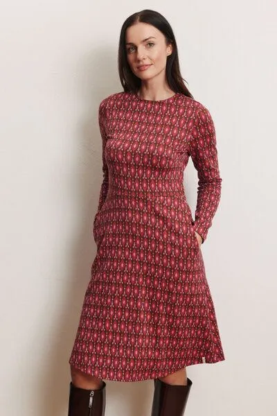 TRANQUILLO TRANQUILLO Jacquard-Kleid Daisii aus GOTS-Bio-Baumwolle
