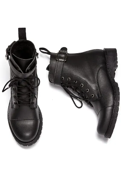 Will's Vegan Store Will's Vegan Store Damen vegan Stiefel Schnallen Work