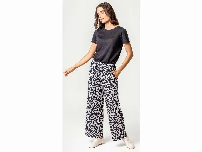 Living Crafts Living Crafts Damen-Hose MALOU mit hohem Bund, matisse blue,