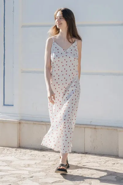 Clotsy Clotsy Damen vegan Kleid SÃ¼ÃŸe Erdbeere