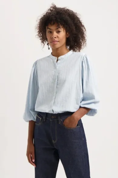 Kuyichi Kuyichi Damen vegan Bluse Emma Hs Hellblau