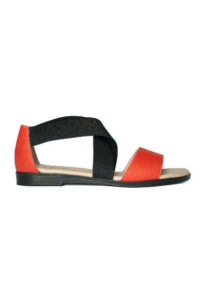 FAIRMA ETHICAL DESIGN FAIRMA ETHICAL DESIGN Damen vegan Sandalen Flora Pinatex Bioeco Paprika Schwarz & Rot