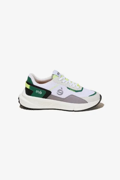 Iné Iné Herren vegan Sneaker Vibes Grün Und Neongelb