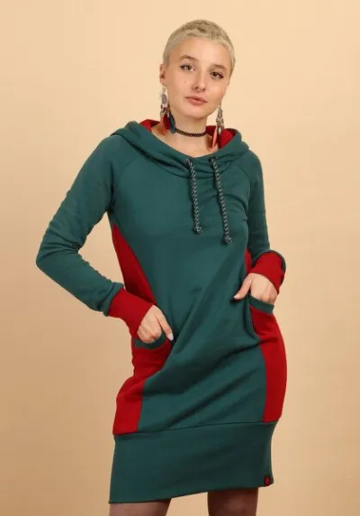 Die rote Zora Die rote Zora Hoodiekleid mit Taschen