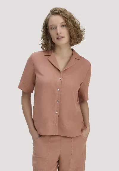 hessnatur hessnatur Damen Bluse Relaxed aus TENCEL™ Lyocell mit Leinen - rosa
