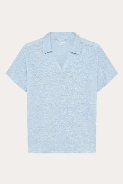 KnowledgeCotton Apparel KnowledgeCotton Apparel Damen vegan Polohemd Mit Geteiltem Ausschnitt Skyway