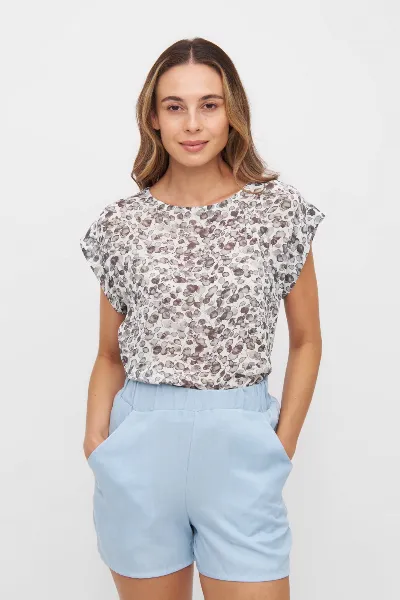 Widda Widda Damen vegan Bluse Sommer Linda Gemustert