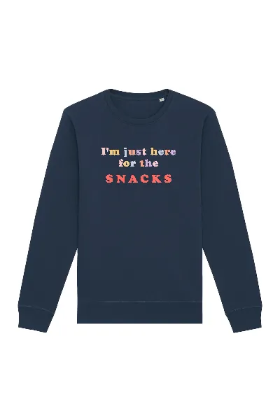 Oat Milk Club Oat Milk Club Damen vegan Sweatshirt Just Here For The Snacks Navy