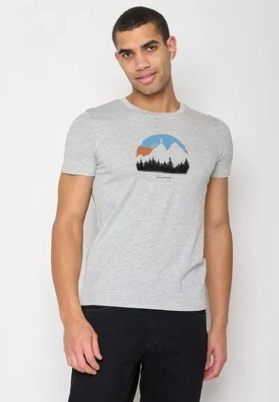GreenBomb GREENBOMB Nature Forest Happy Guide - Sportliches T-Shirt aus Bio-Baumwolle / hochwertiger Print / GOTS / Fair & Vegan