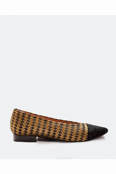 Momoc Momoc Damen vegan Ballerina Goldy Velvet