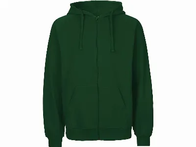 Neutral Neutral Bio-Unisex-Zip-Hoodie 'Tiger Cotton' mit gebürstetem Fleece, bottle green,
