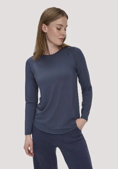 hessnatur hessnatur Loungewear Longsleeve Regular ACTIVE COMFORT aus TENCEL™ Lyocell - blau