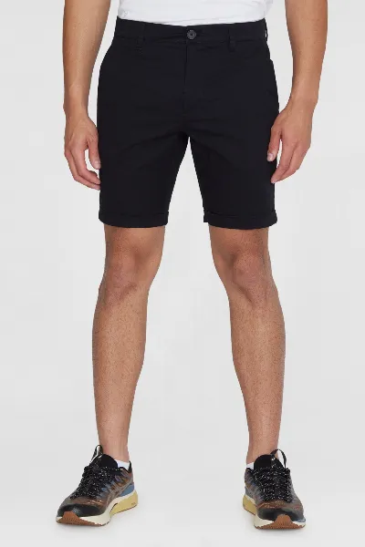 KnowledgeCotton Apparel KnowledgeCotton Apparel Herren vegan Shorts Chino Chuck Regular Schwarz Jet