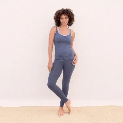 Jaya Jaya KATE - Damen - Klassische High-Waist Leggings, elastisch, doppelte Taillenpartie
