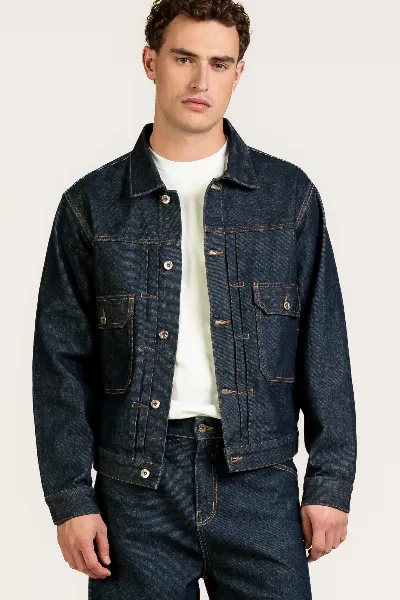 Kuyichi Kuyichi Herren vegan Jacke Nelson Plissiert Ausgewaschen