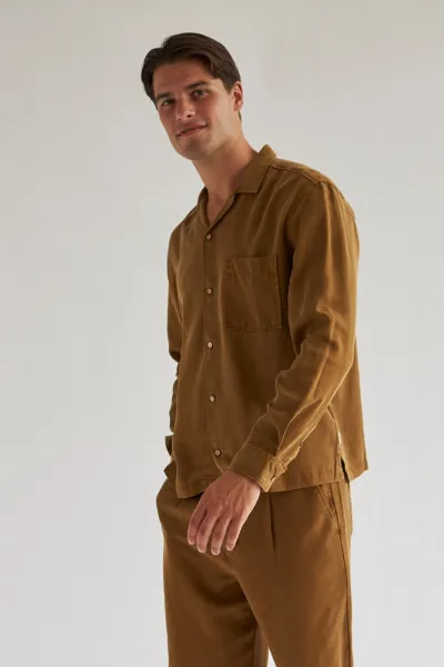 TWOTHIRDS TWOTHIRDS Herren vegan Hemd Nuku Hiva Bronze Braun