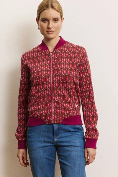 TRANQUILLO TRANQUILLO Jacquard-Blouson-Jacke Bimbaa aus GOTS-Bio-Baumwolle