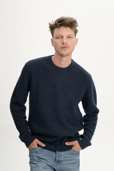 MELA MELA Herren vegan Strickpullover Ravi, Marine