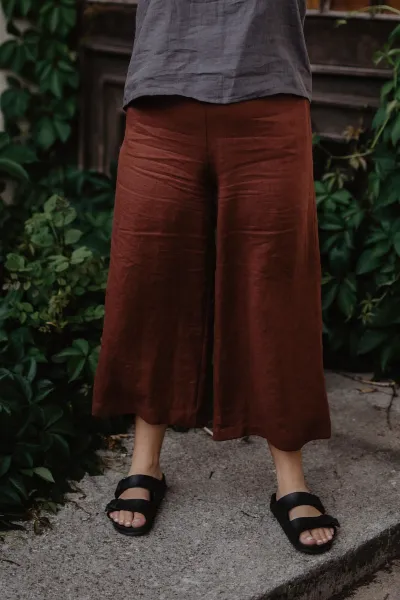 AmourLinen AmourLinen Damen vegan Hose Tokyo Terracotta