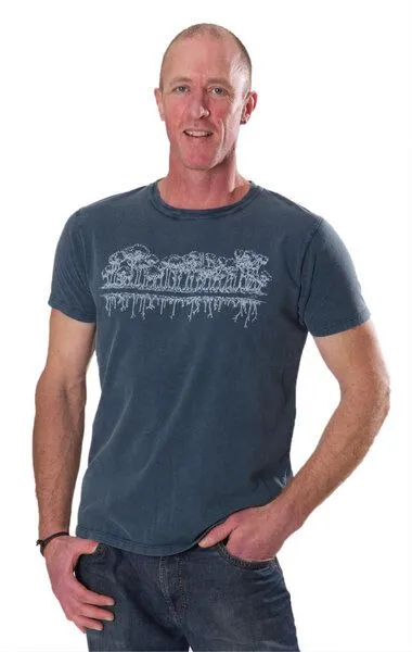 Life-Tree Life-Tree Shirt aus Biobaumwolle für Herren Mirror in Washed Green/Blue
