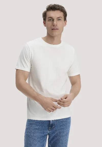 hessnatur hessnatur Herren T-Shirt Regular aus Regenerative Organic Cotton (ROC) - weiß