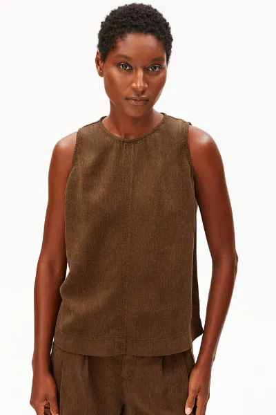 ARMEDANGELS ARMEDANGELS Damen vegan Top Blend Palm Brown