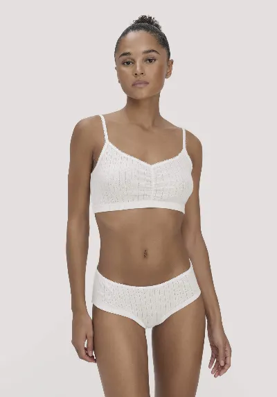 hessnatur hessnatur Damen Pointelle Bustier PURE COTTON aus Bio-Baumwolle - weiß