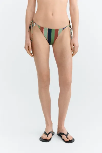 thinking mu Thinking MU Damen vegan Bikiniunterteil Palermo Verstellbar Gestreift Multicolor