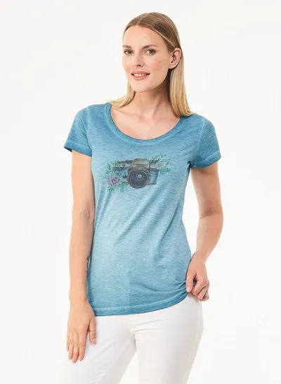 ORGANICATION ORGANICATION Cold Pigment Dyed T-Shirt aus Bio-Baumwolle mit Kamera-Print