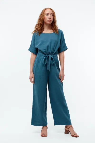 Givn Givn Damen vegan Jumpsuit Musselin Kayla Basalt