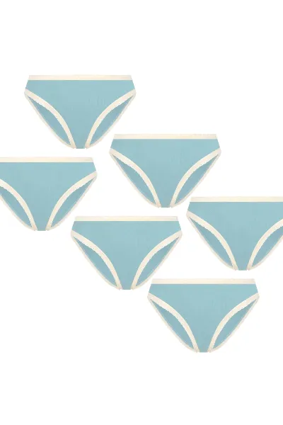 Albero Natur Albero Natur Damen vegan Multipack 6x Slips Mit Spitze Grau Blau