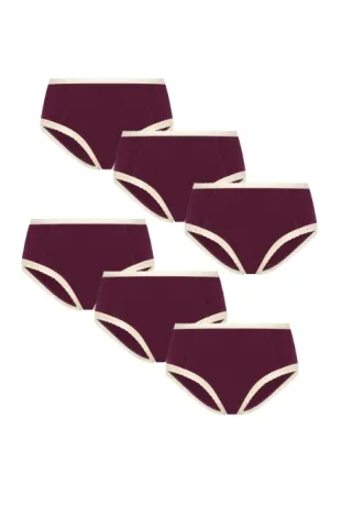 Albero Natur Albero Natur Damen vegan Multipack 6x Hüfthalter Aubergine