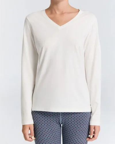 Leela Cotton Leela Cotton Damen V-Neck Shirt Bio Baumwolle Elasthan