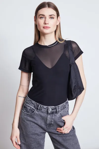 JAN N JUNE JAN 'N JUNE Damen vegan T-Shirt Mesh Evie
