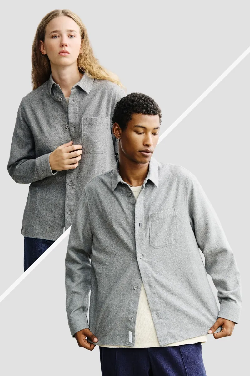 Rotholz Hemd Flannel Casual Hellgrau