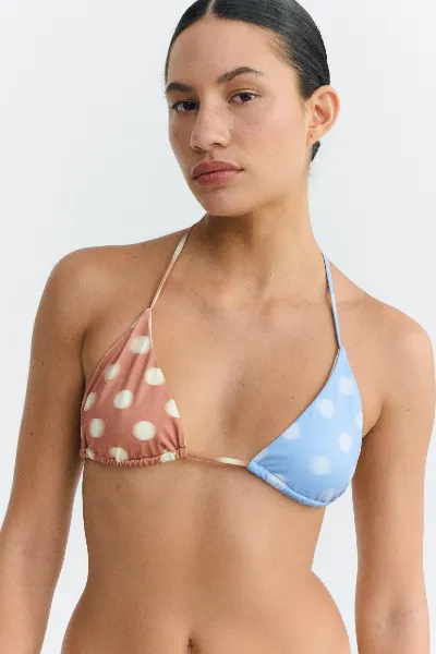 thinking mu Thinking MU Damen vegan Bikinioberteil Calabria Verstellbar Braun/Blau