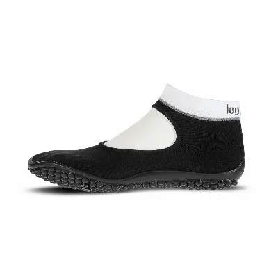 Leguano Leguano - Ballerina Schwarz, Weißer Bund - Barfußschuh Sneaker