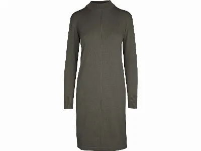 MELA MELA Bio-Damen-Midikleid HARLEEN, langarm, grün melange,