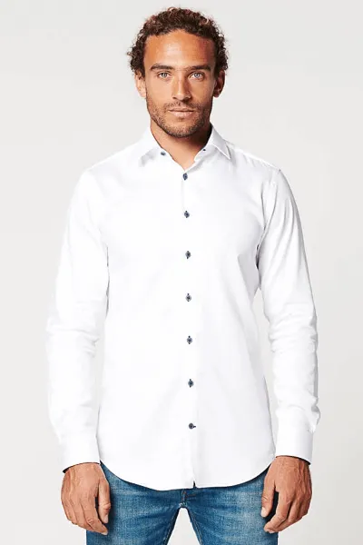 SKOT SKOT Herren vegan Hemd Slim Fit Circular White Contrast
