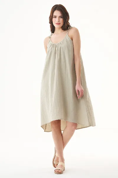 ORGANICATION ORGANICATION Damen vegan Kleid Spaghetti Strap Tint