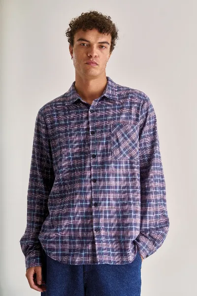 KOMODO KOMODO Herren vegan Hemd Flanell Santi Lila