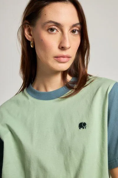 Trendsplant Trendsplant Women’s Color Block T-Shirt Salted Moss