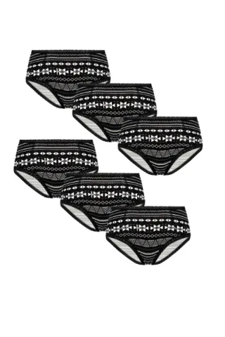 Albero Natur Albero Natur Damen vegan Multipack 6x Hipsters Geometrisch