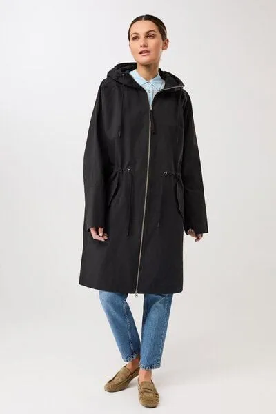 LangerChen LangerChen Langer Parka mit seitlichen Drucknöpfen und Ärmelaufschlag