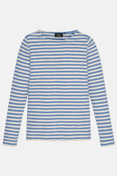 recolution Recolution Damen vegan Longsleeve Iris Stripes Electric Blue