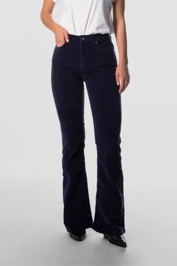 Kuyichi Kuyichi Damen vegan Jeans Flare Lisette Corduroy Dunkelblau